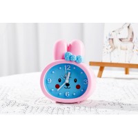 Дитячий настільний годинник-будильник Зайка. Рожеві вушка