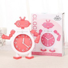 Детские настольные часы-будильник Робот. Голубой