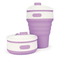 Складна силіконова чашка Collapsible. Лілова