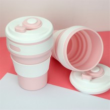 Складная силиконовая чашка Collapsible. Розовая 