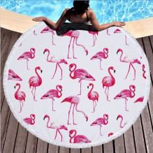 Пляжное полотенце Фламинго из микрофибры, круглое