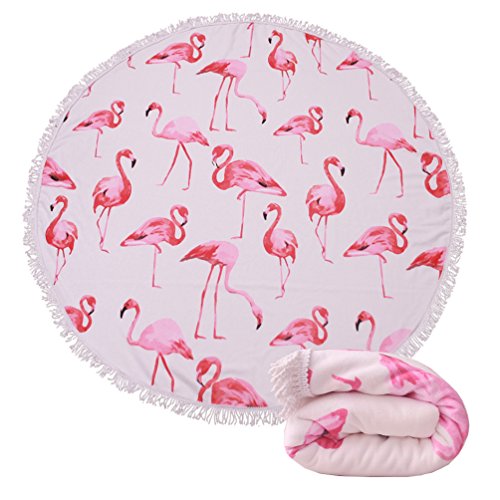 Покупка  Пляжное полотенце Фламинго из микрофибры, круглое в  Интернет-магазин Zelenaya Vorona™
