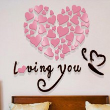 Акриловая 3D наклейка "Loving You" светло-фиолетовый 60х60см