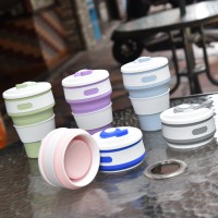 Складна силіконова чашка Collapsible. Зелена