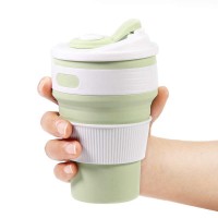 Складна силіконова чашка Collapsible. Зелена