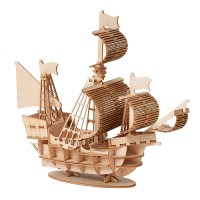  3D дерев'яний конструктор Wooden Art модель Вітрильник