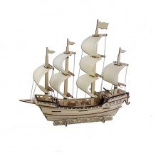  3D дерев'яний конструктор модель Корабель з вітрилами Silk Ship