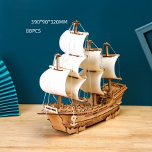  3D дерев'яний конструктор модель Корабель з вітрилами Silk Ship