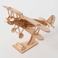 3D дерев'яний конструктор Wooden Art модель Біплан