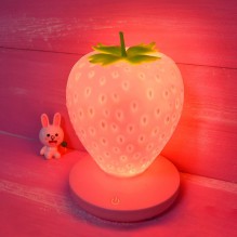 Силиконовый LED светильник-ночник Клубника. Красный