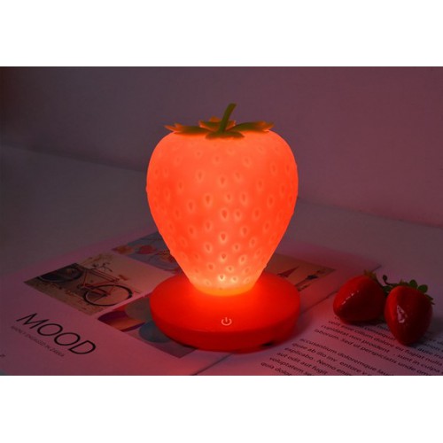 Силиконовый LED светильник-ночник Клубника. Красный  в  Интернет-магазин Zelenaya Vorona™ 4