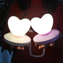 Силиконовый LED светильник-ночник Сердце. Белый