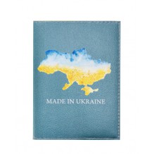Обкладинка на паспорт Made in Ukraine. Сіро-блакитна