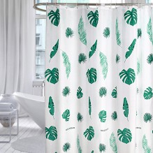 Тканинна шторка для ванної та душу Бананові листя 180x200 см