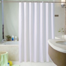 Тканинна шторка для ванної та душу білого кольору White Curtain 180x200 см