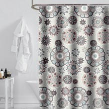 Тканинна шторка для ванної та душу в Етно стилі 180x200 см