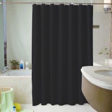 Тканинна шторка для ванної та душу Black Charm чорного кольору 180x200 см