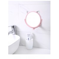 Настенное поворотное косметическое зеркало для ванной с ушками. Белый (УЦЕНКА)