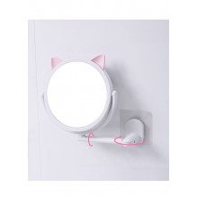 Настінне поворотне косметичне дзеркало для ванної з вушками. Білий